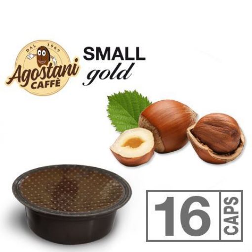 Immagine di 16 capsule Nocciolino Agostani SMALL GOLD compatibili Agostani Small Cup e Lavazza A Modo Mio