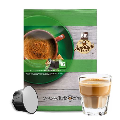 Immagine di 16 Capsule Cortado Agostani Big Compatibili Nescafé Dolce Gusto