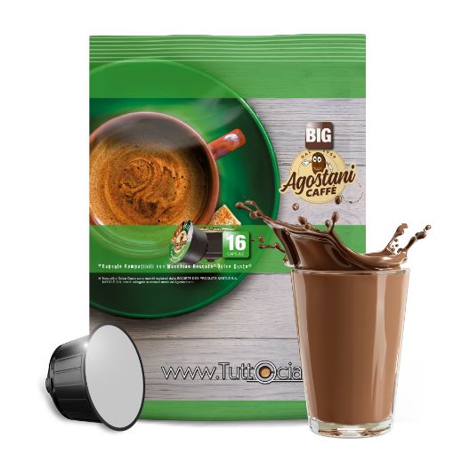 Immagine di 16 Capsule Cioccolato Agostani Big compatibili Nescafé Dolce Gusto