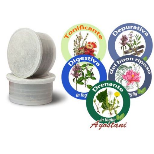 Immagine di 50 Capsule Tisane in foglia Agostani MISTE Compatibili Lavazza Espresso Point