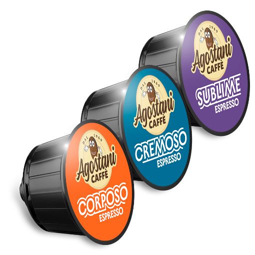 Immagine di 90 capsule caffè Agostani BIG Miste compatibili Nescafé Dolce Gusto