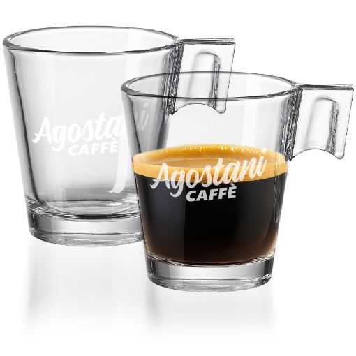 Immagine di Set 2 Bicchieri Agostani Caffè in Vetro Temprato